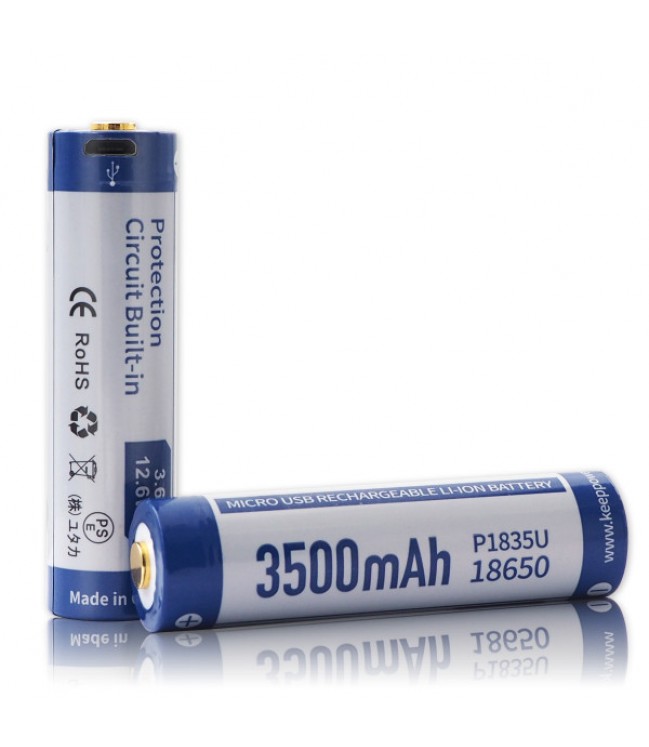 18650 3500mAh with USB, Keeppower battery with protection