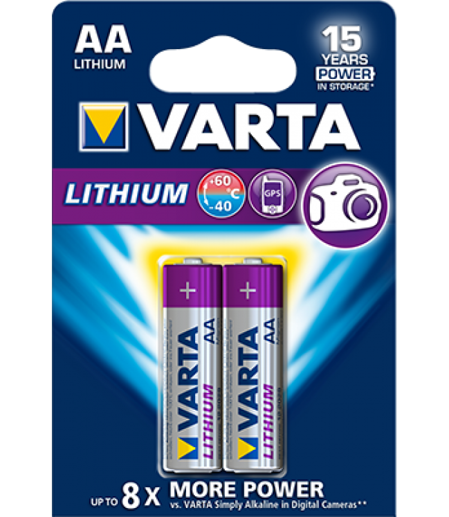 AA baterijas Varta Lithium , 2 gab.