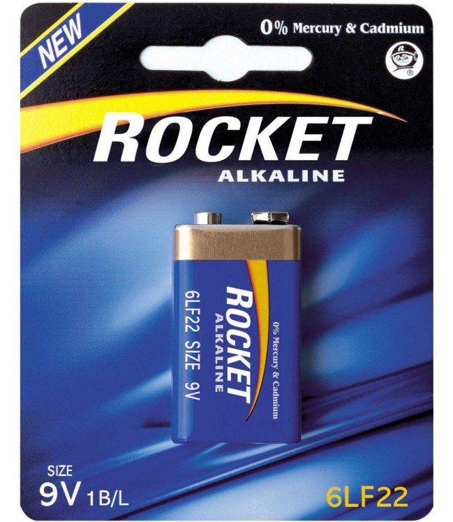 Rocket Alkaline 9V battery, 1 pc.