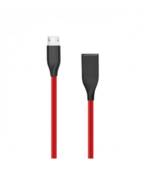 Силиконовый кабель USB - Micro USB (красный, 1m)