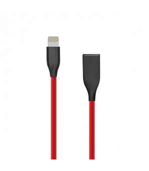 Силиконовый кабель USB- Lightning, 2m (красный)