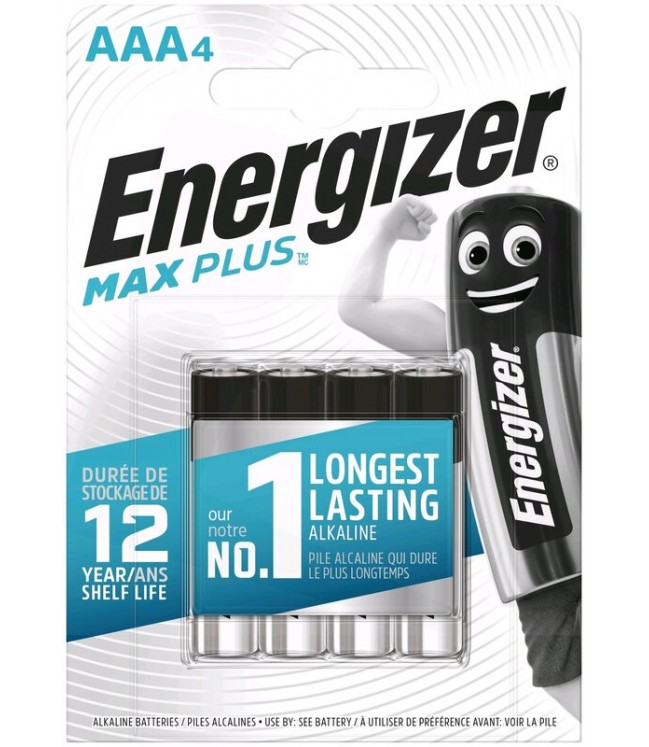 Батарейки Energizer Max Plus LR03 AAA, 4 шт.