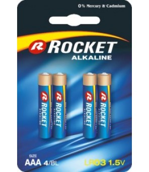 Rocket Alkaline AAA elements, 4 gab.