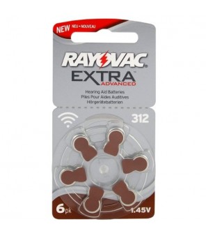 Rayovac Extra elementi dzirdes aparātiem PR41 312, 6 gab.