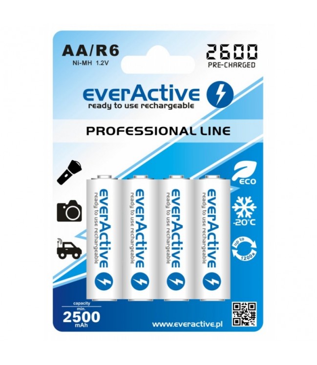 2600mAh AA battery, 4 pcs. everActive 