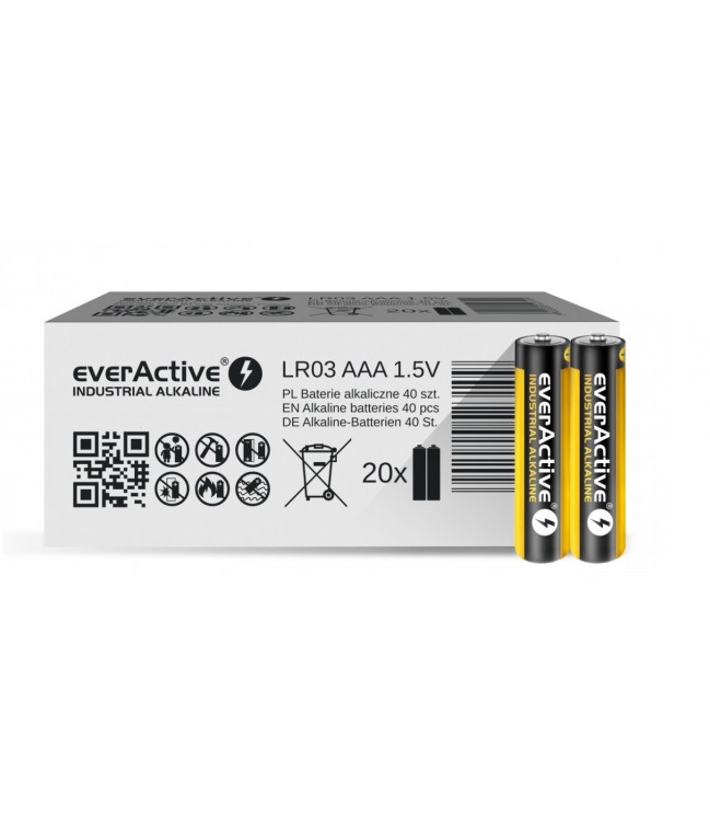 LR03 baterijas AAA tipa EverActive Industrial 40 gab.