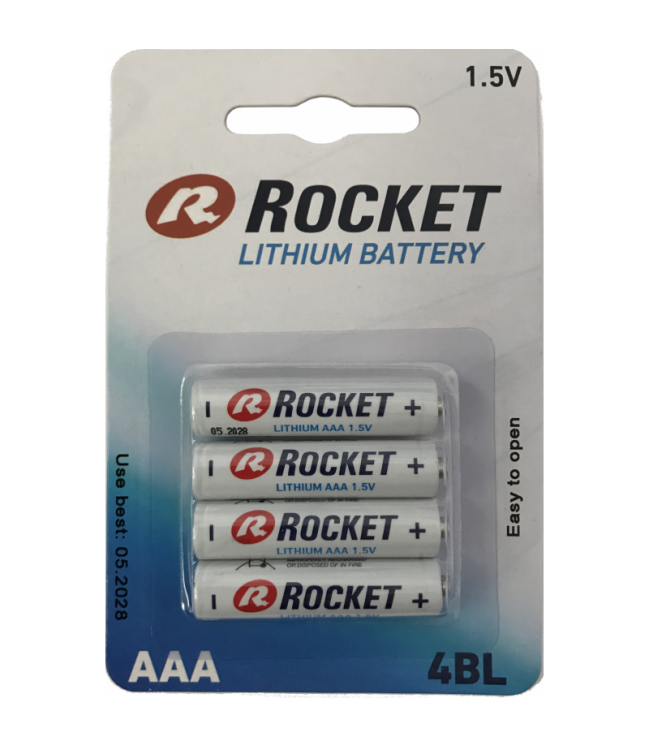 AAA baterijas Rocket Lithium, 4 gab.