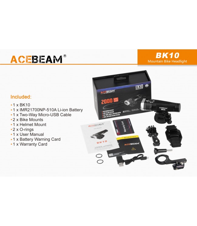 AceBeam BK10 velosipēdu USB lukturis
