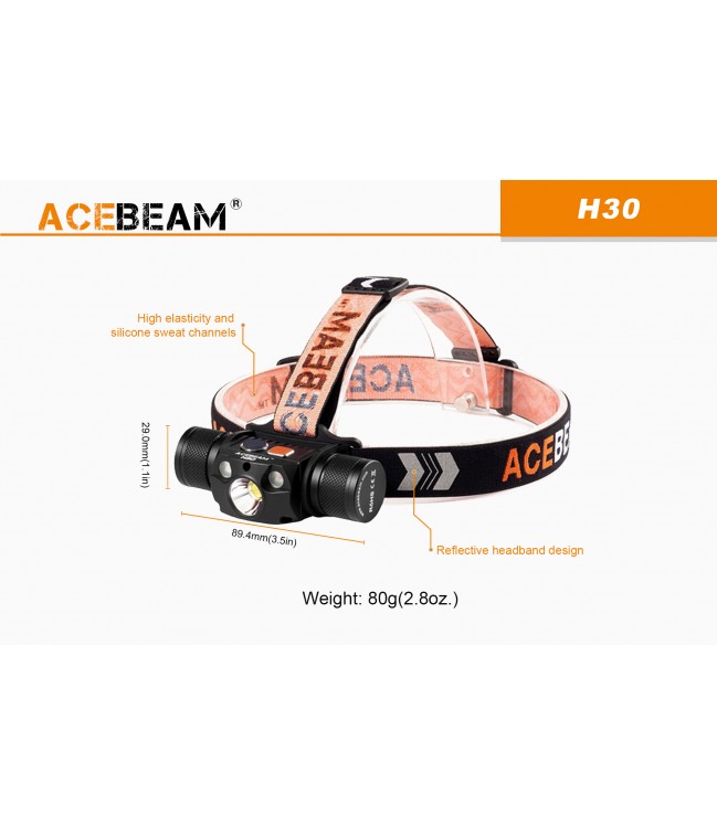 Acebeam H30 5000K galvas lukturis