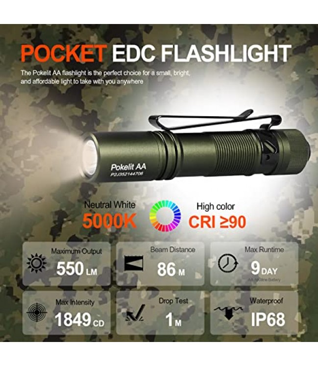 AceBeam pocket flashlight Pokelit AA Green