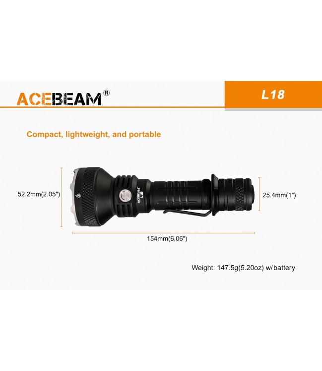 Acebeam L18 1500 Lumen flashlight