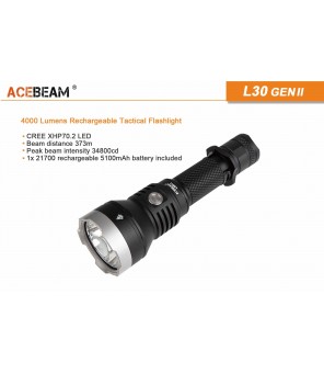 Acebeam L30 Generation II balta gaisma (6000K) lukturis