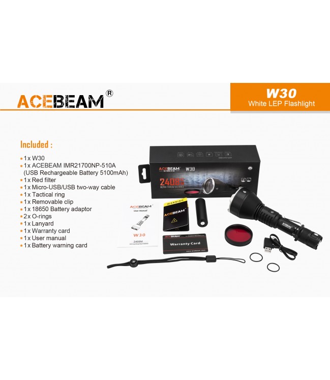 AceBeam W30 lazerinis žibintuvėlis, CRI 90 natūrali šviesa