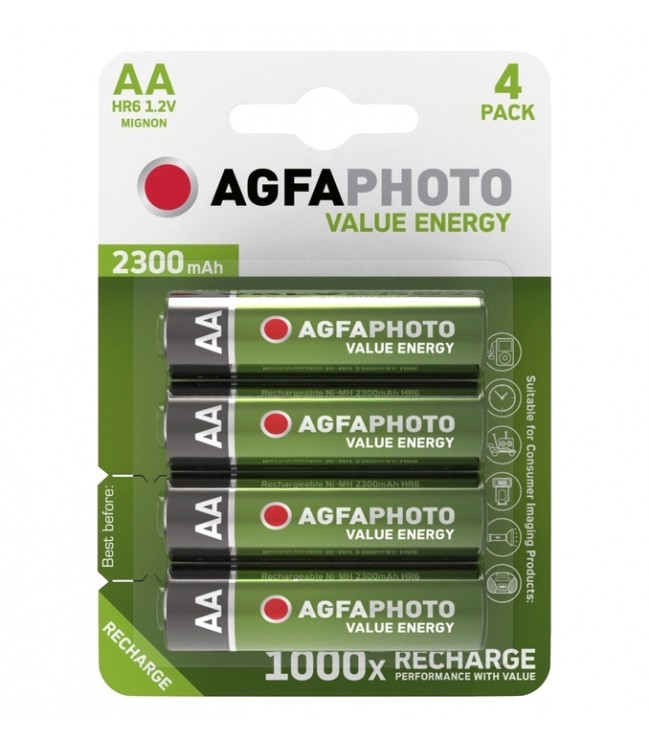 Аккумуляторы AgfaPhoto AA 2300mah 1.2V, 4 шт.