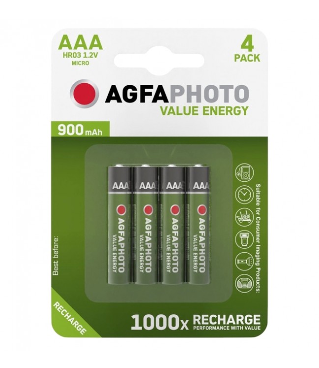 Аккумуляторы AgfaPhoto AAA 900mah 1.2V, 4 шт.