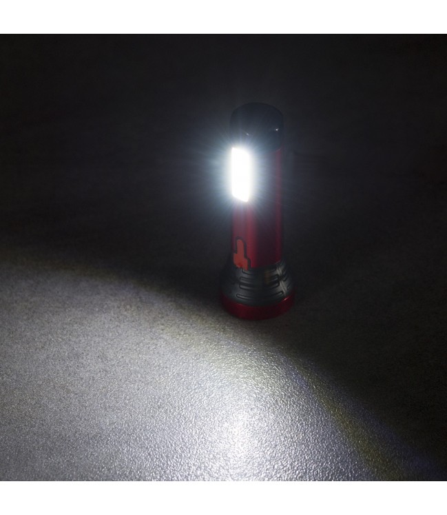 Алюминиевый аккумуляторный фонарик COB + LED