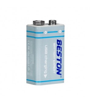 Beston akumulators 9V 1000 mAh Li-on USB tipa C akumulators