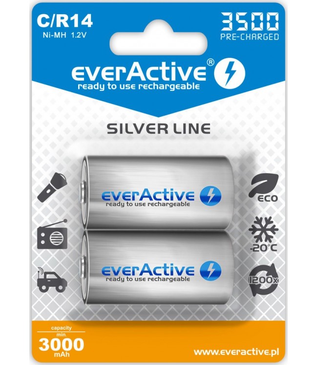 EverActive Silver Line 3500 mAh C akumulators
