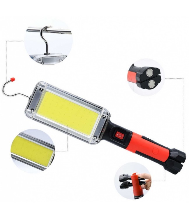 Work lamp LED COB 700lm with batteries