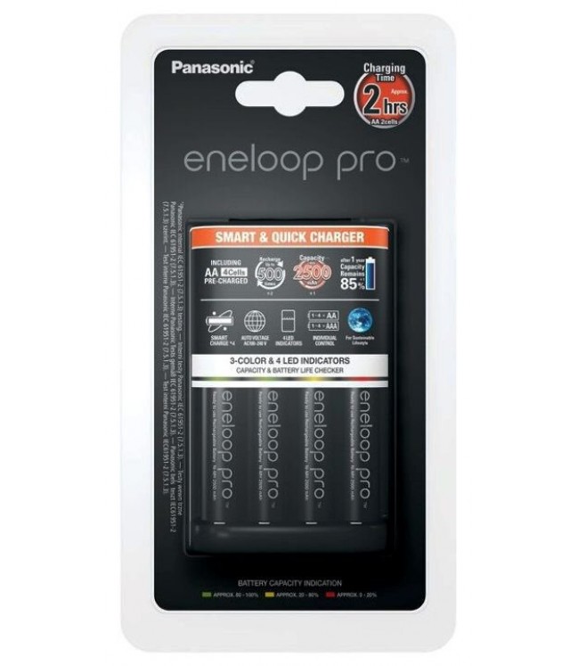 Eneloop BQ-CC55 charger + 4 pcs batteries Eneloop PRO 2550mAh AA