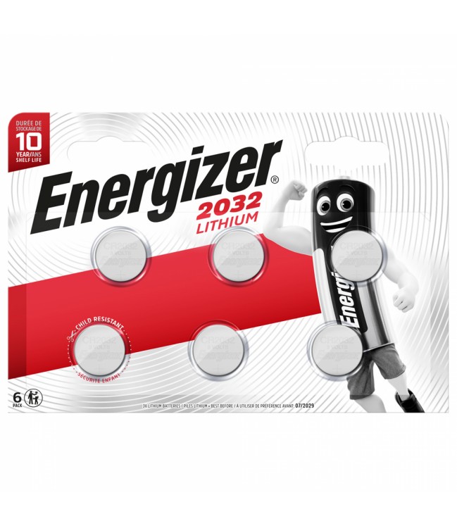 Energizer CR2032 battery, 6pcs