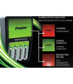 Energizer Maxi lādētājs + 4 x R6/AA 2000 mAh akumulatori
