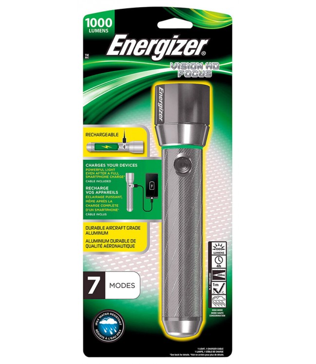 Energizer VISION HD METAL 1000lm rechargeable flashlight