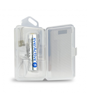 EverActive 18650 3,7 V Li-ion 2600 mAh mikro USB akumulators ar iepakojumu