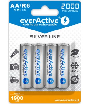 everActive Silver Line Ready to Use 2000mAh AA 2000mAh AA akumulators, 4 gab.