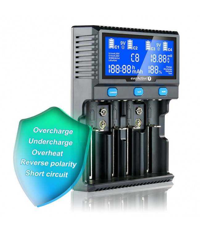 EverActive UC-4200 universal charger for cylindrical Li-ion and Ni-MH batteries
