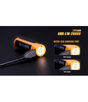Fenix ARB-L18-2600U USB uzlādējama 18650 baterija