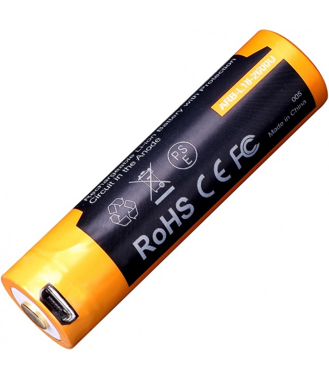 Fenix ARB-L18-2600U USB rechargeable 18650 battery 