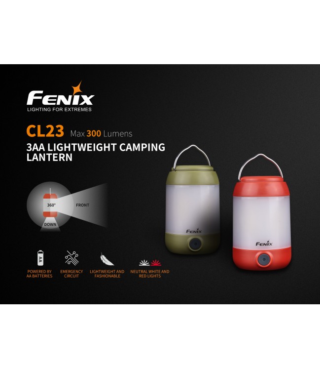 Fenix CL23 kempinga lampa, zaļš