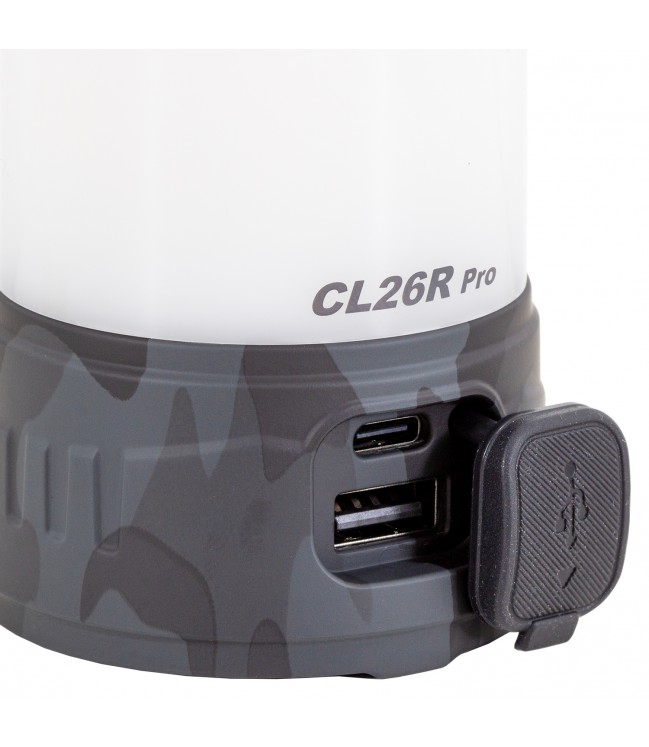 Светодиодный кемпинговый фонарь Fenix CL26R Pro с USB-подключением Grey Camo