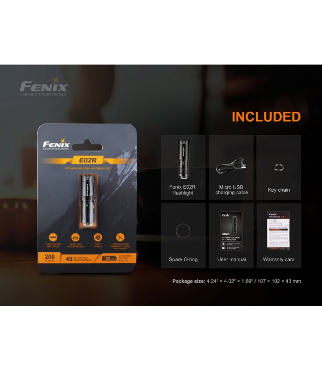 Fenix ​​E02R USB uzlādējams atslēgu piekariņš