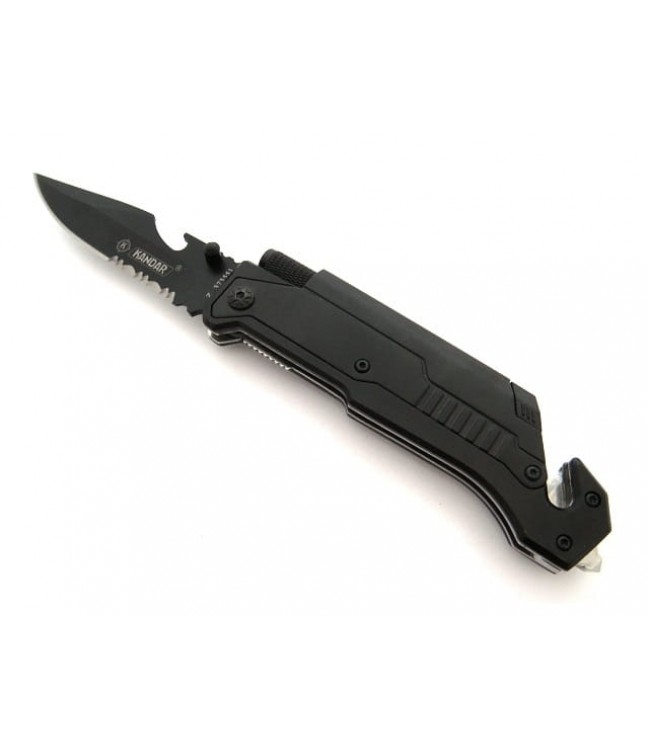 Нож спасательный с фонариком KANDAR 3IN1 N-061L