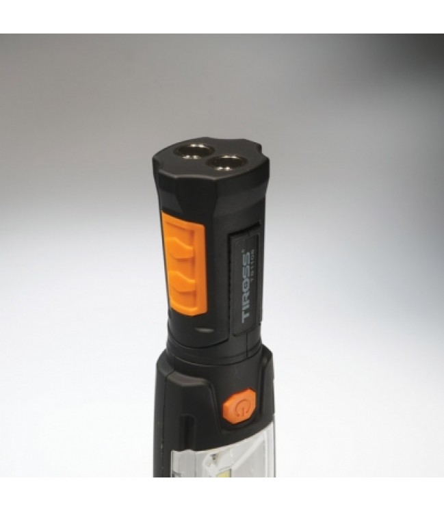Tiross TS1108 - Žibintuvėlis įkraunamas nešiojamas su magnetu ir kabliu 3W COB + 6LED
