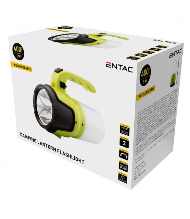 Rechargeable light ENTAC 5W ABS 400lm + Camp