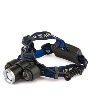 Head torch rechargeable 10W LED and 2 additional LEDs 