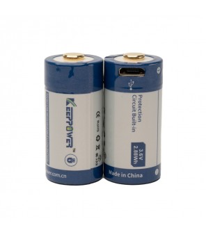 Keeppower akumulators RCR123A 3.6V 800mAh + USB P1680U (2 gab.)