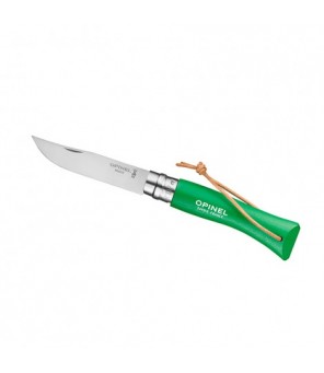 Карманный нож Opinel Trekking №7 с лезвием из нержавеющей стали и зеленой рукояткой
