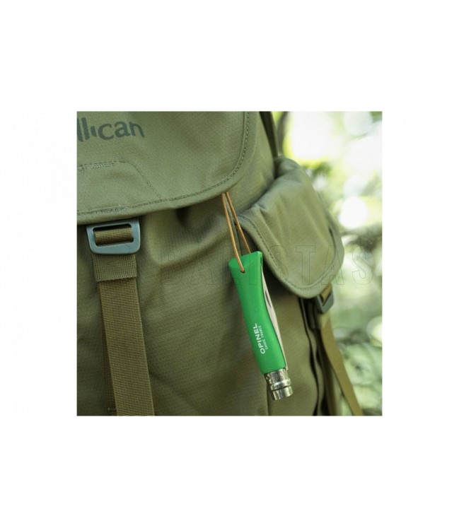 Opinel Trekking kabatas nazis Nr.7 ar nerūsējošā tērauda asmeni un zaļu rokturi