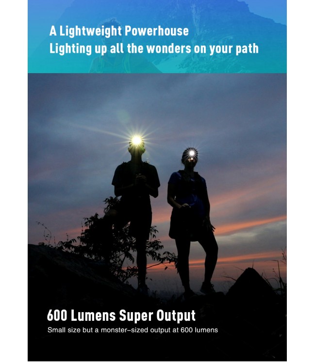 KLARUS HR1 PRO flashlight 400lm, 1200 mAh white/red LED