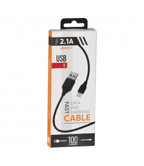 Libox LB0067C USB kabelis - USB Type-C 1m garš melns