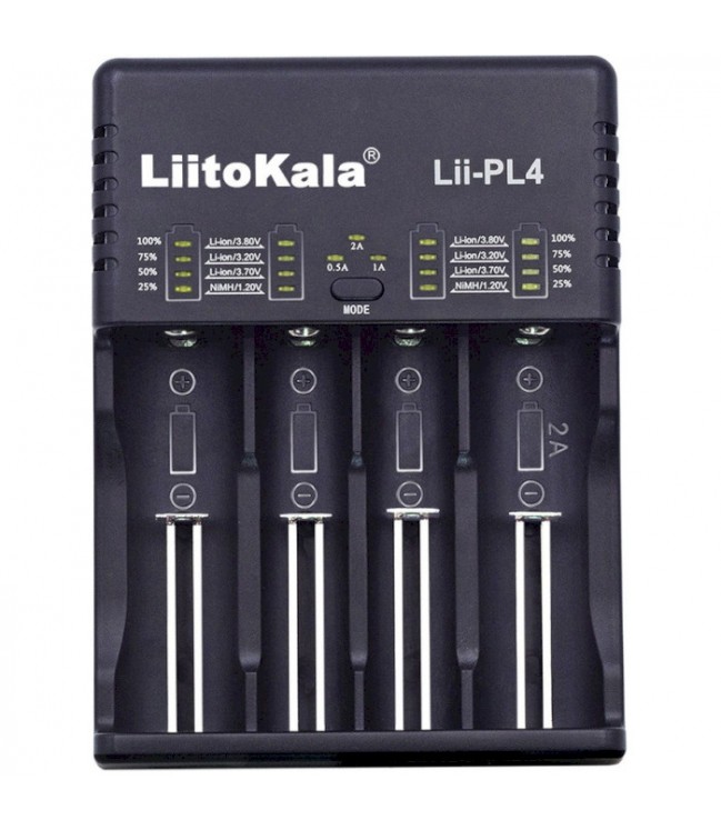 LiitoKala Lii-PL4 4-слотовое зарядное устройство для литий-ионных аккумуляторов 