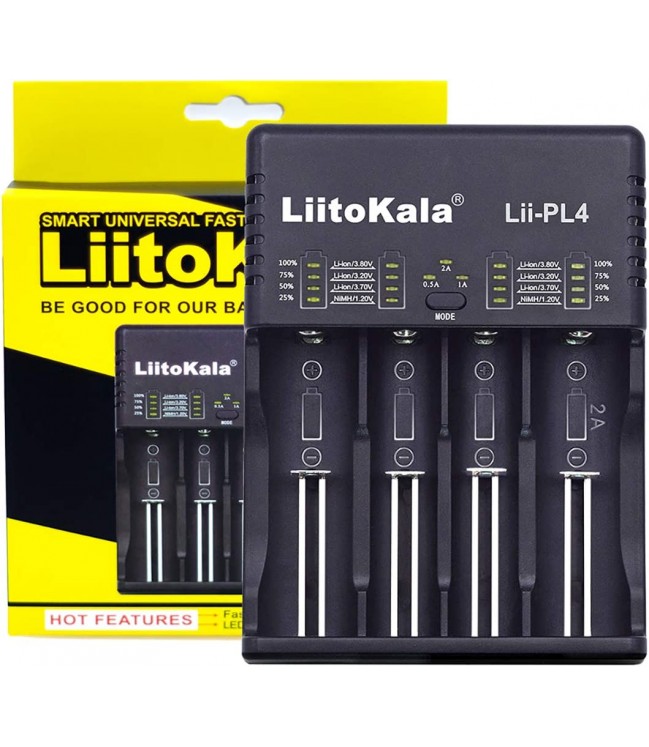 LiitoKala Lii-PL4 četru slotu akumulatora lādētājs
