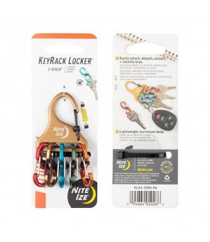 Nite Ize KeyRack Locker S-Biner krāsu atslēgu turētājs ar sprādzi ALUMĪNIJA - KLKA-29BG-R6