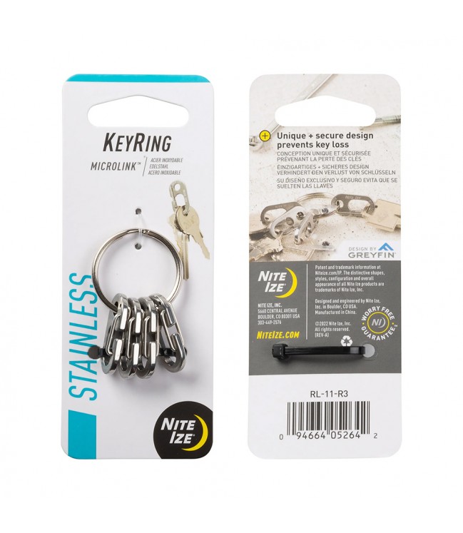 Nite Ize - KeyRing MicroLink tērauda atslēgu piekariņš - RL-11-R3