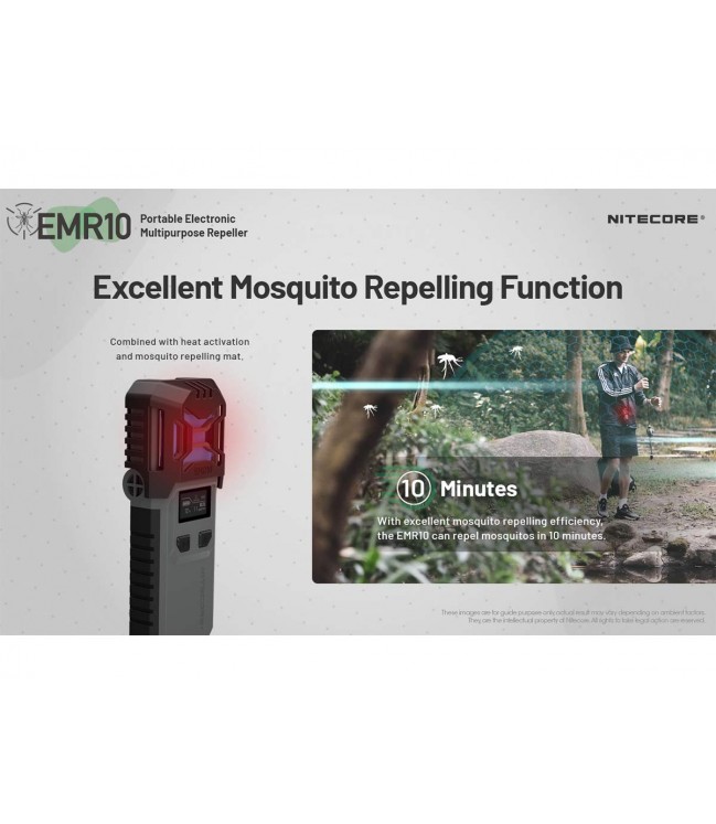 Nitecore EMR10 - moskītu atbaidīšanas līdzeklis, uzlādējams ar Powerbank funkciju