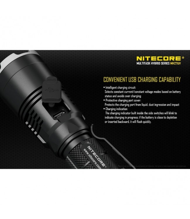 Nitecore MH27UV flashlight with UV light